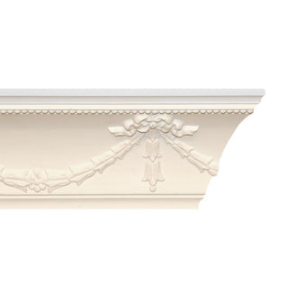 Large Swag and Bow Plaster Coving 98mm x 145mm