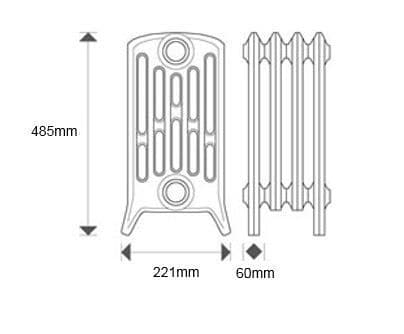 Sovereign 6 Column Cast Iron Radiators 510mm image 3