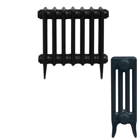4 Column Cast Iron Radiator 460mm x 630mm - Painted Black image 2