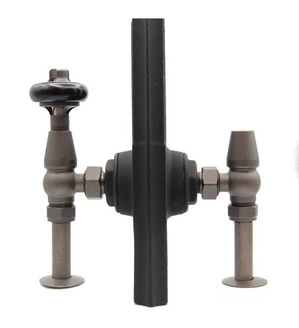 Cast Iron Radiator Pipe Shrouds 130mm - Pewter image 1