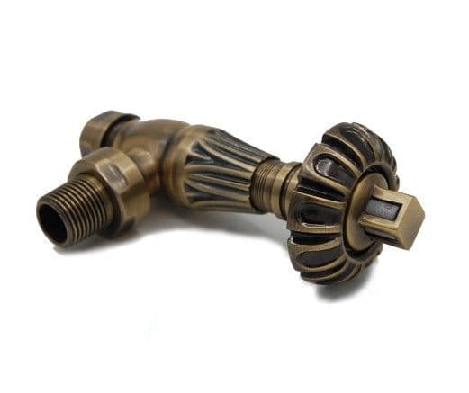 Thermostatic Crocus Radiator Valves - Antique Brass image 1