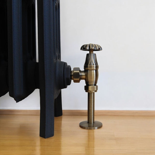 Manual Crocus Radiator Valves - Antique Brass image 0