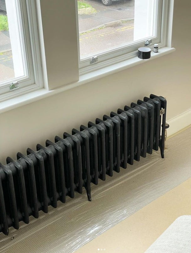 4 Column Cast Iron Radiator 460mm x 1110mm - Painted Black image 0