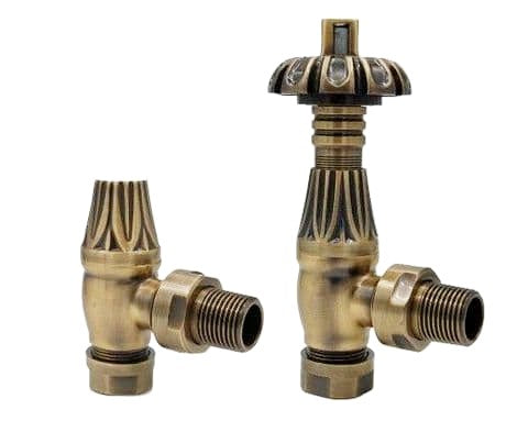 Thermostatic Crocus Radiator Valves - Antique Brass image 2