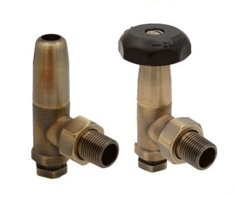 Traditional Manual Radiator Valves - Antique Brass image 3