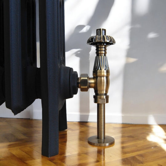 Thermostatic Crocus Radiator Valves - Antique Brass image 0
