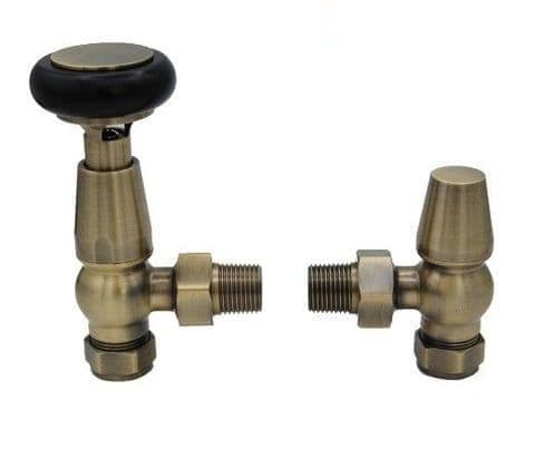 York Manual Radiator Valves - Antique Brass image 2