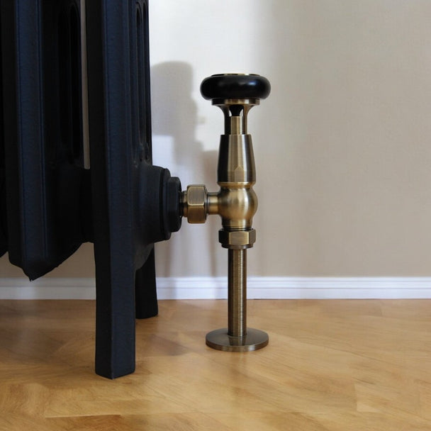 York Manual Radiator Valves - Antique Brass image 0