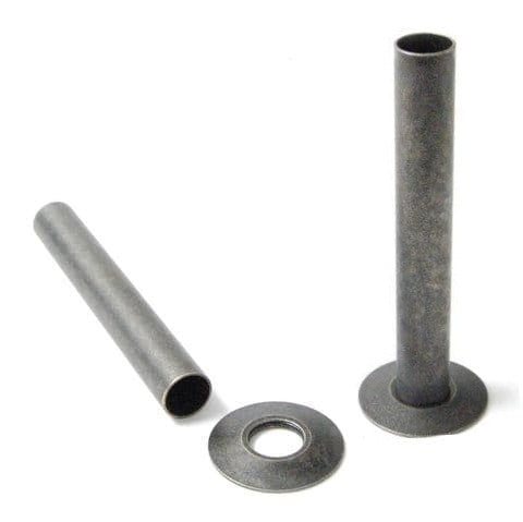 Cast Iron Radiator Pipe Shrouds 130mm - Pewter image 0