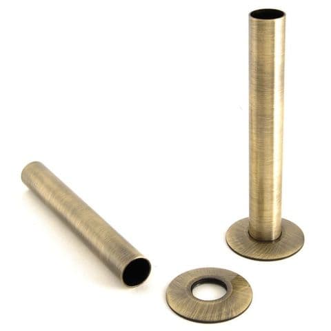 Cast Iron Radiator Pipe Shrouds 130mm - Antique Brass image 0