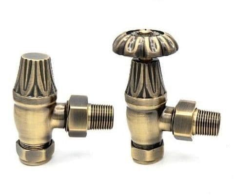 Manual Crocus Radiator Valves - Antique Brass image 1
