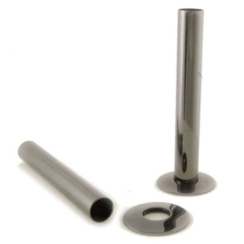 Cast Iron Radiator Pipe Shrouds 130mm - Black Nickel image 0