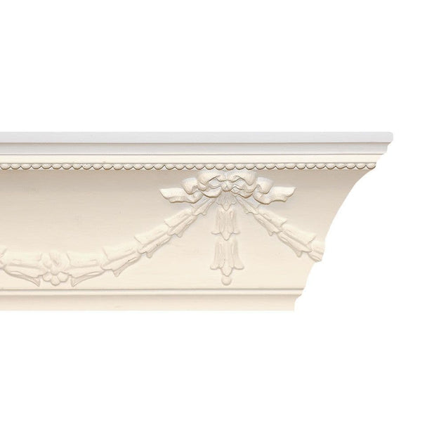 Large Swag and Bow Plaster Coving 98mm x 145mm
