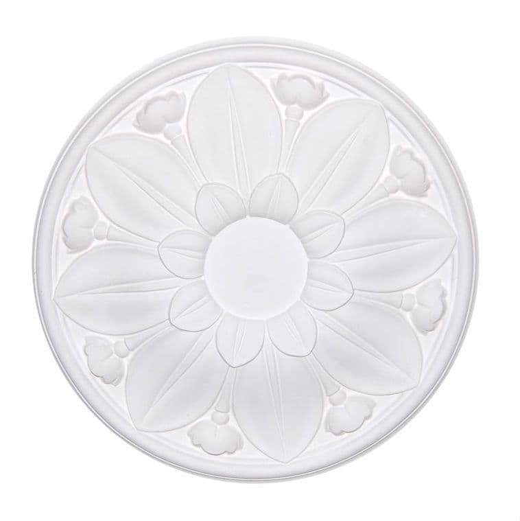 Small Leaf and Tulip Plaster Ceiling Rose 410mm